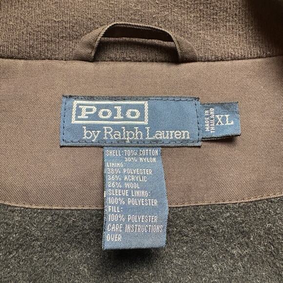 Vintage Polo Ralph Lauren Men’s XL Jacket Cotton Bomber Brown Tartan Green Pony - Picture 6 of 8